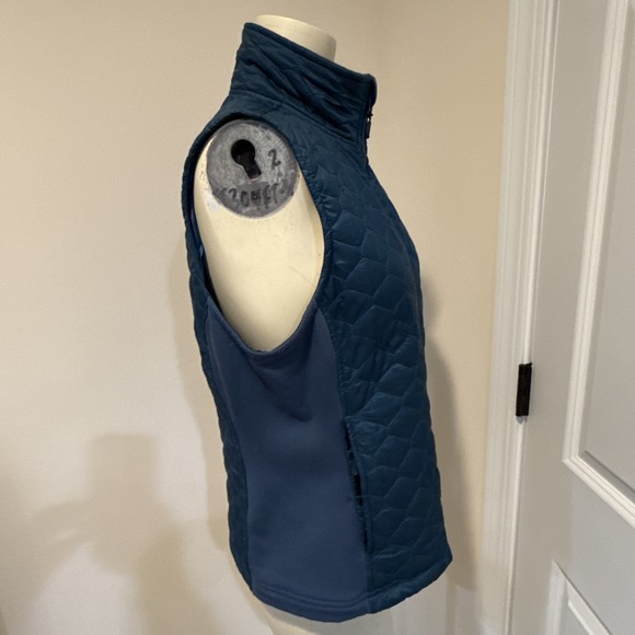LL Bean Vest Womens M Teal Quilted Insulated Full Zip Pockets Performance Quilt - Picture 7 of 11